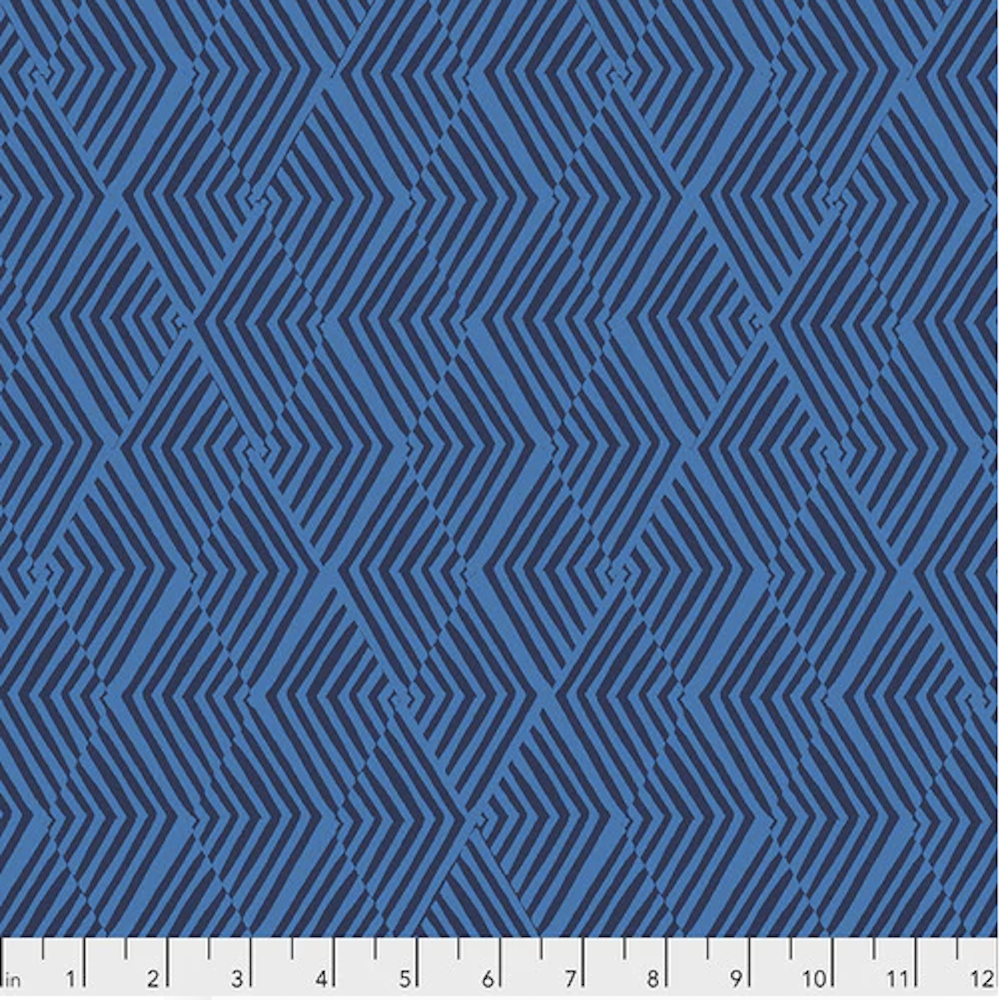 Kismet Diamonds Indigo Blue Valori Wells Free Spirit Fabrics Cotton Fabric FS-PWVW013.INDIGO