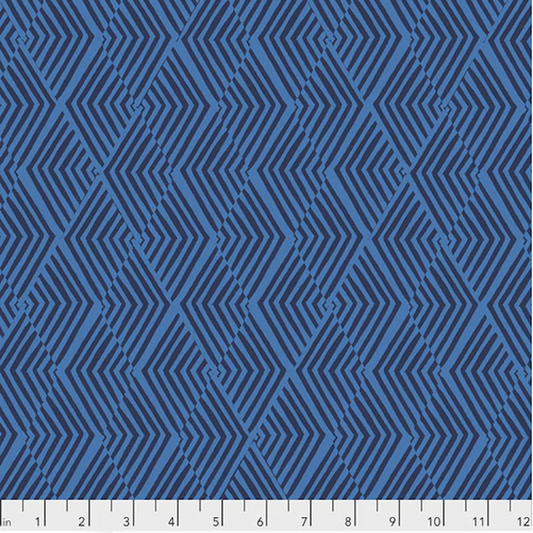 Kismet Diamonds Indigo Blue Valori Wells Free Spirit Fabrics Cotton Fabric FS-PWVW013.INDIGO