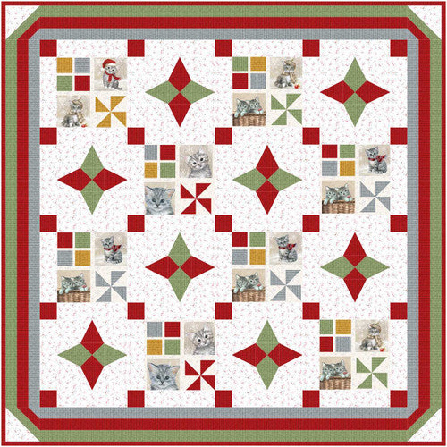 A Purr-fect Holiday Season Kitten Stars Lap Quilt Matthew Pridemore Blank Quilting - FREE PROJECT