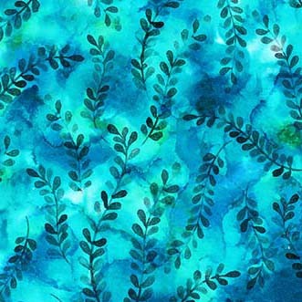 Koi Pond Garden Pond Blue Michael Miller Cotton Fabric