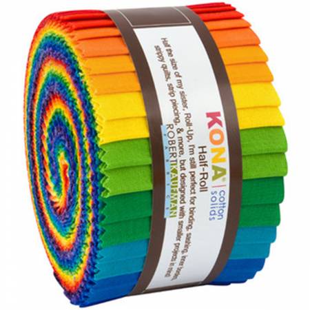 Kona Bright Rainbow Palette 2.5" Strips Robert Kaufman Cotton Fabric