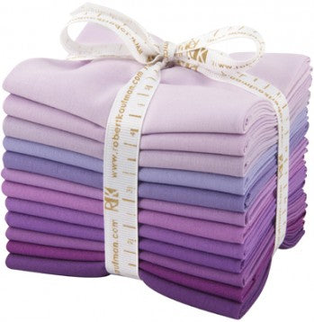 Kona Cotton Lavender Fields Palette Fat Quarters Bundle 18" x 21" 12 pcs Robert Kaufman Cotton Fabrics