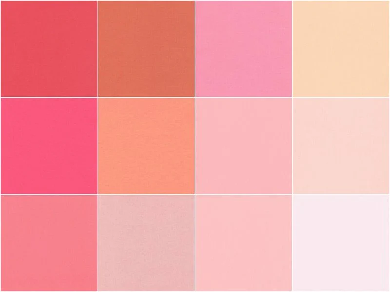 Kona Blushing Bouquet Palette 2.5" Strips 40pcs Robert Kaufman Cotton Fabric Kona-RU-434-40