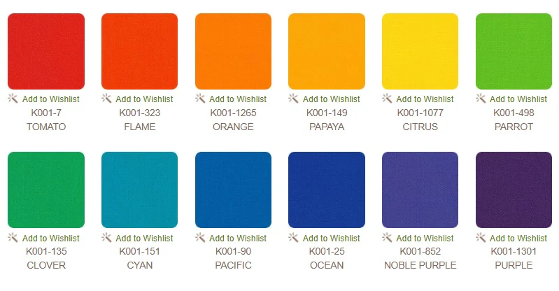 Kona Bright Rainbow Palette 2.5" Strips 40pcs Robert Kaufman Cotton Fabric Kona-RU-784-40