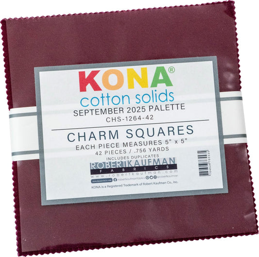 Kona September 2025 Purple Pink Charm Pack 5" Squares Robert Kaufman Cotton Fabric RK-CHS-1264-42