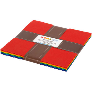 Kona Bright Rainbow 10" Squares 42pcs Robert Kaufman Cotton Fabric Kona-TEN-655-42