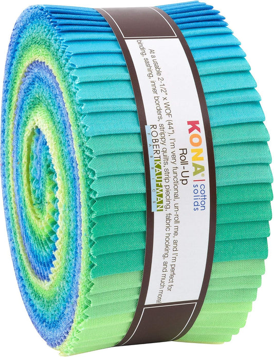Kona Cotton Mermaid Shores Palette 2.5 Strips 40pcs Robert Kaufman Cotton Fabric RK-RU-776-40