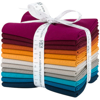 Kona Cotton Tuscan Skies Palette Fat Quarter Bundle 18"x21" 12pcs Robert Kaufman Cotton Fabric