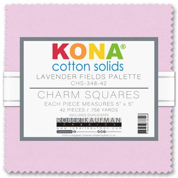 Kona Lavender Field Palette 5" Squares 42pcs Robert Kaufman Cotton Fabric Kona-CHS-348-42