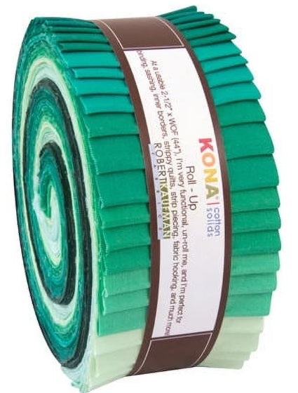 Kona Lush Lagoon Palette 2.5" Strips 40pcs Jelly Roll Robert Kaufman Cotton Fabric Kona-RU-441-40