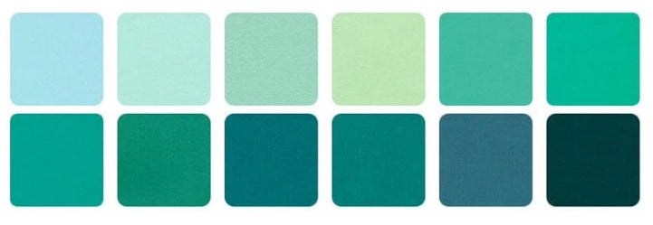 Kona Lush Lagoon Palette 2.5" Strips 40pcs Jelly Roll Robert Kaufman Cotton Fabric Kona-RU-441-40
