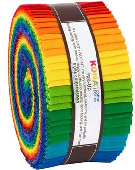 Kona New Bright Palette 2.5" Strips Jelly Roll 41 pcs Robert Kaufman Cotton Fabric Kona-RU-231-41