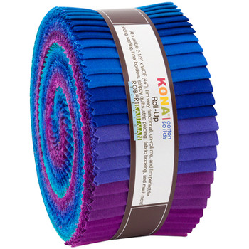 Kona Peacock Palette 2.5" Strips 40pcs Robert Kaufman Cotton Fabric Kona-RU-770-40