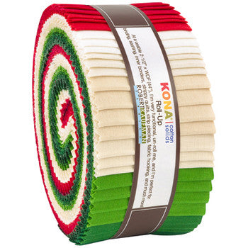 Kona Holiday Palette 2.5" Strips 40 pcs Robert Kaufman Cotton Fabric Kona-RU-780-40