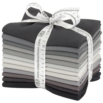 Kona Stormy Skies Palette Fat Quarter Bundle 18"x21" 12pcs Robert Kaufman Cotton Fabric Kona-FQ-1373-12