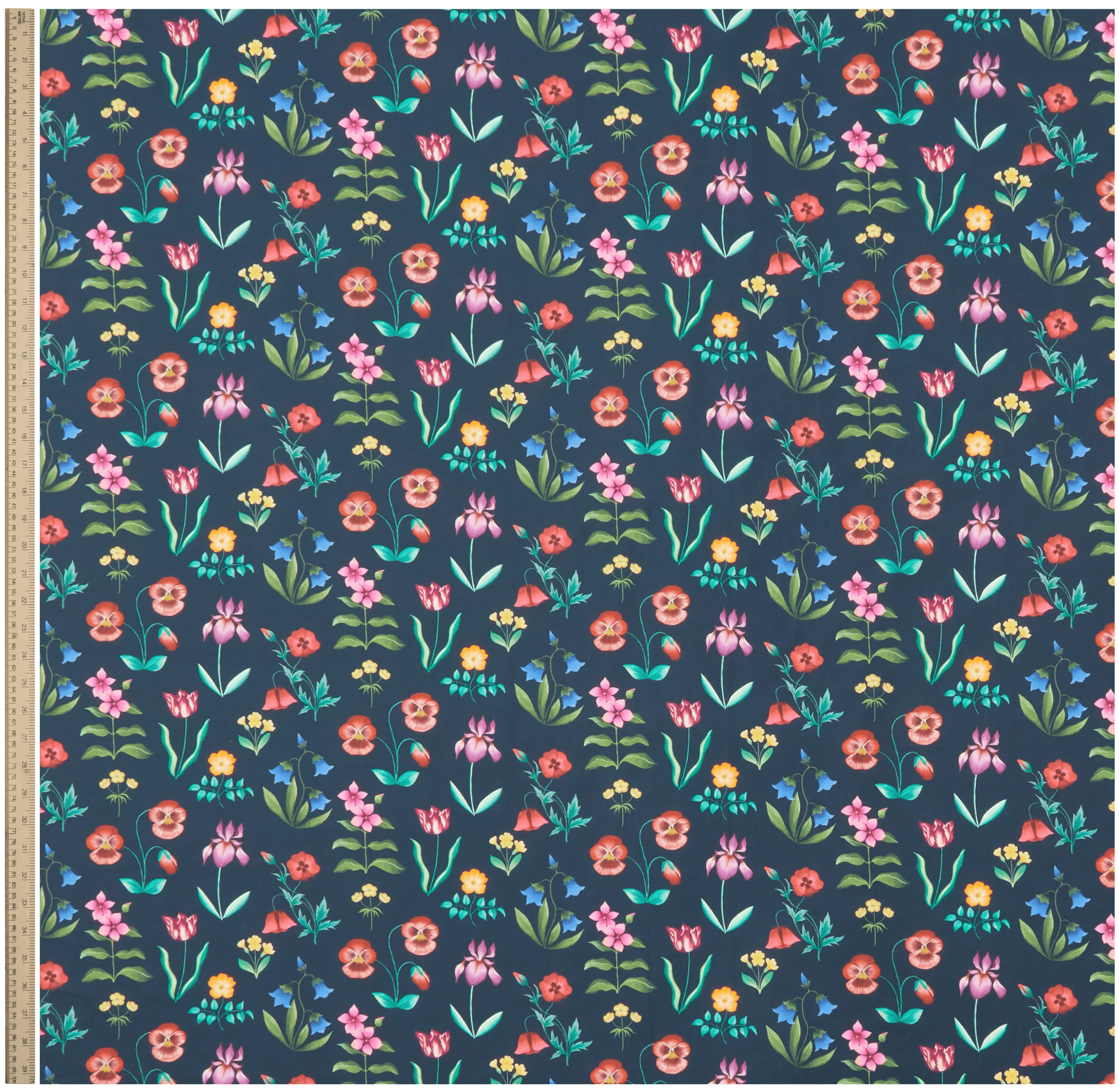 SS26 Floral Rebellion Floral Majesty Navy Blue Liberty Fabrics Cotton Tana Lawn Fabric LF-036361016-A | US Fabric Shop