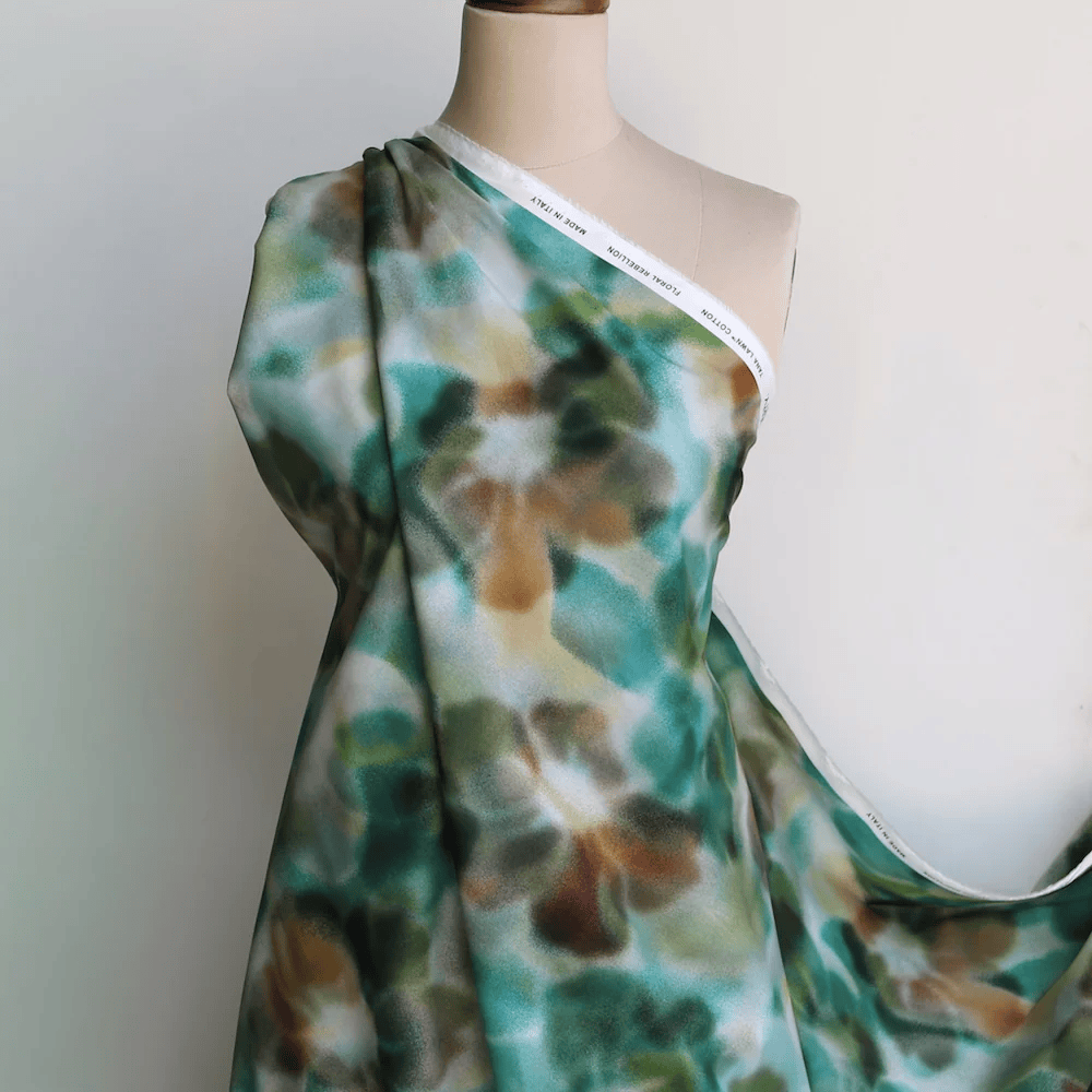 SS26 Floral Rebellion Jessica Alexandra Green Liberty Fabrics Cotton Tana Lawn Fabric LF-036361033-C | US Fabric Shop