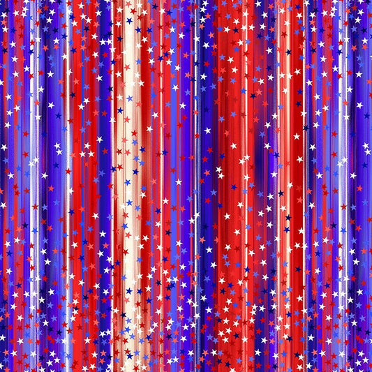 Lady Liberty Rain Shine Stars & Stripes Multi Chong-A Hwang Timeless Treasures Cotton Fabric