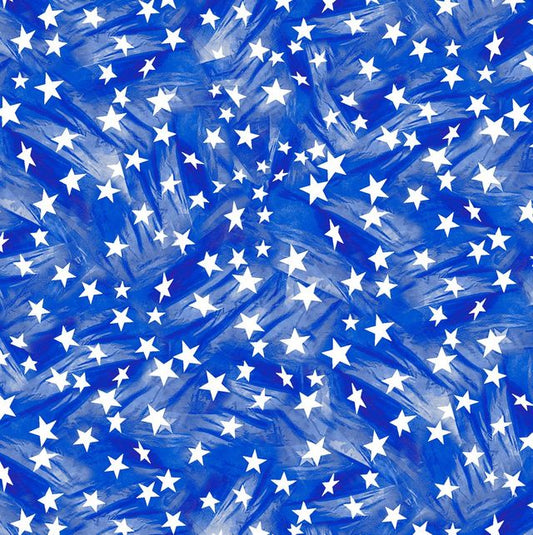 Lady Liberty White Stars Blue Windham Cotton Fabric