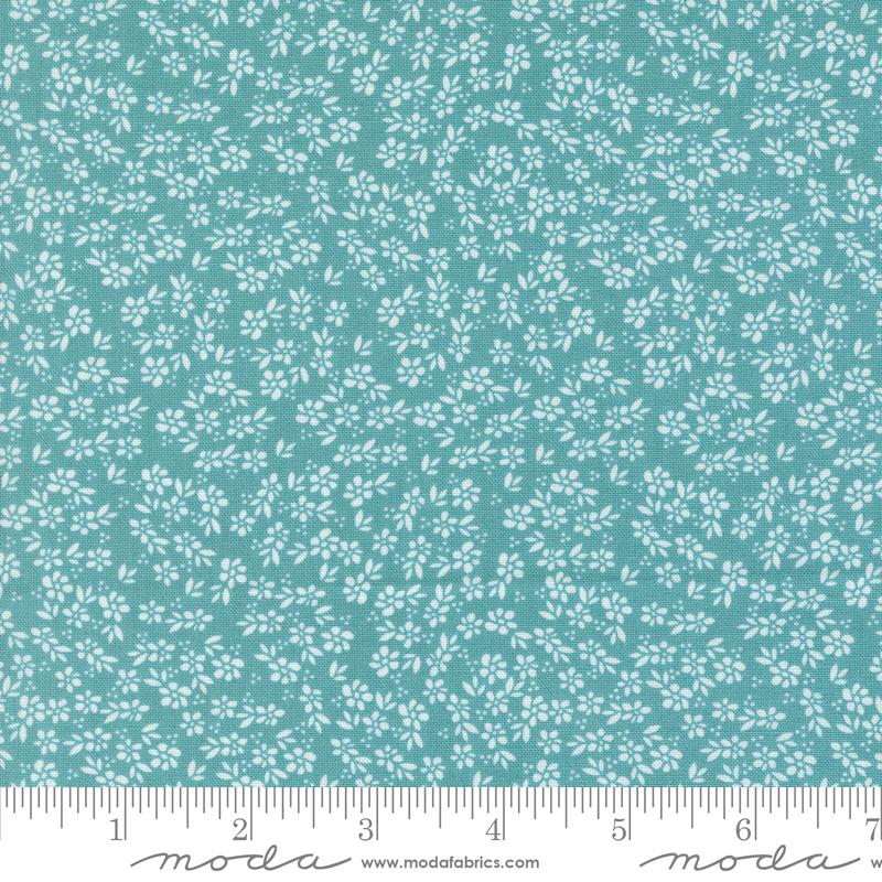 Laguna Sunrise Harbor Florals Teal Blue Green Sherri & Chelsi Moda Cotton Fabric