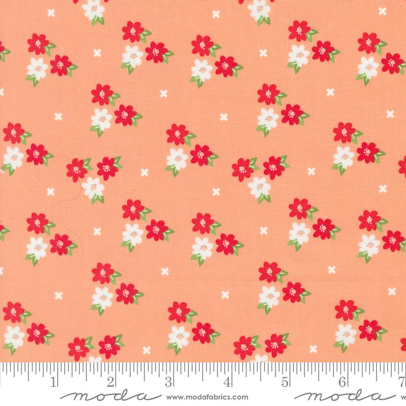 Laguna Sunrise Morning Glory Florals Cantaloupe Orange Sherri & Chelsi Moda Cotton Fabric