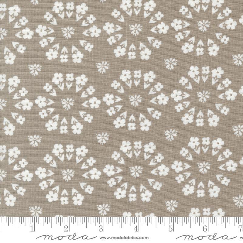 Laguna Sunrise Paradise Florals Stone Grey Sherri & Chelsi Moda Cotton Fabric