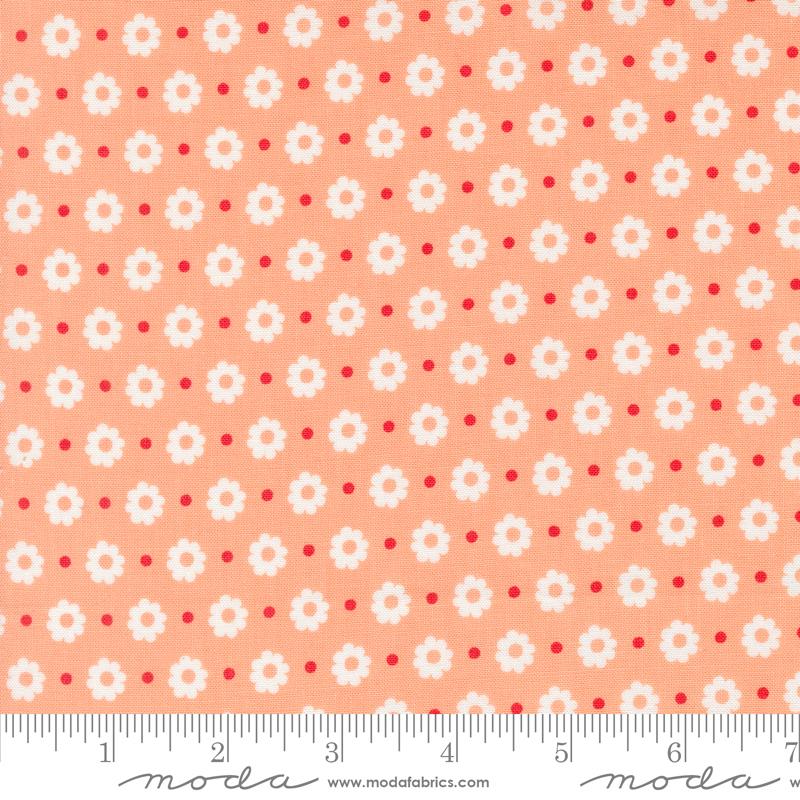 Laguna Sunrise Petal Florals Dot Cantaloupe Orange Sherri & Chelsi Moda Cotton Fabric