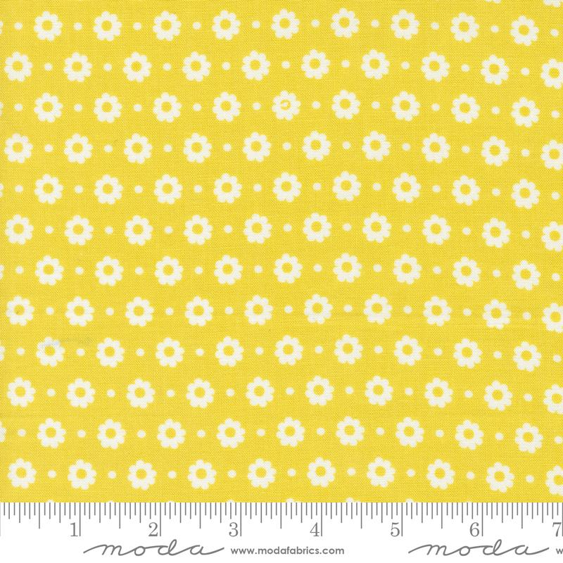 Laguna Sunrise Petal Florals Dot Citrine Yellow Sherri & Chelsi Moda Cotton Fabric