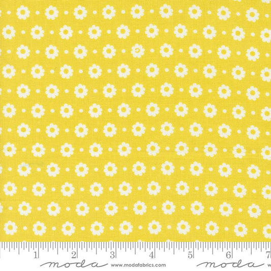 Laguna Sunrise Petal Florals Dot Citrine Yellow Sherri & Chelsi Moda Cotton Fabric