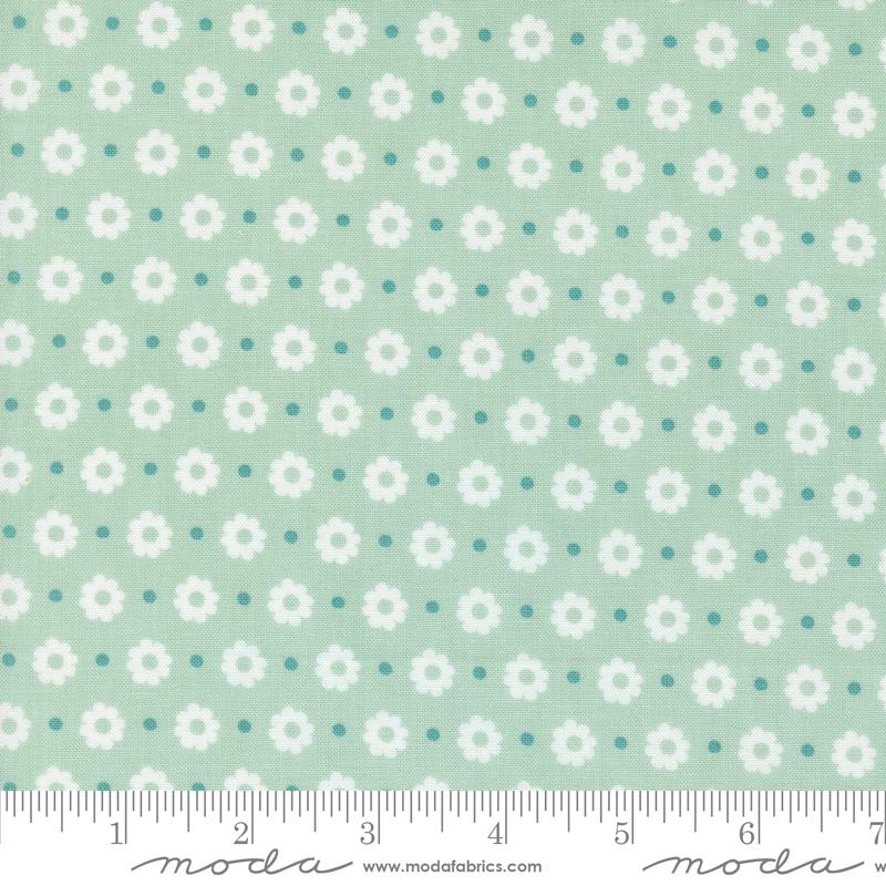 Laguna Sunrise Petal Florals Dot Home Town Sky Aqua Green Sherri & Chelsi Moda Cotton Fabric