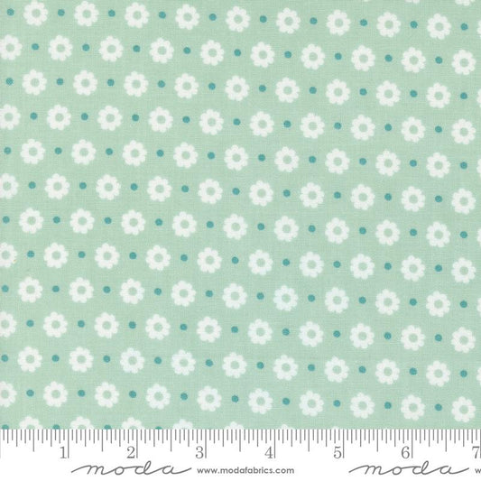 Laguna Sunrise Petal Florals Dot Home Town Sky Aqua Green Sherri & Chelsi Moda Cotton Fabric