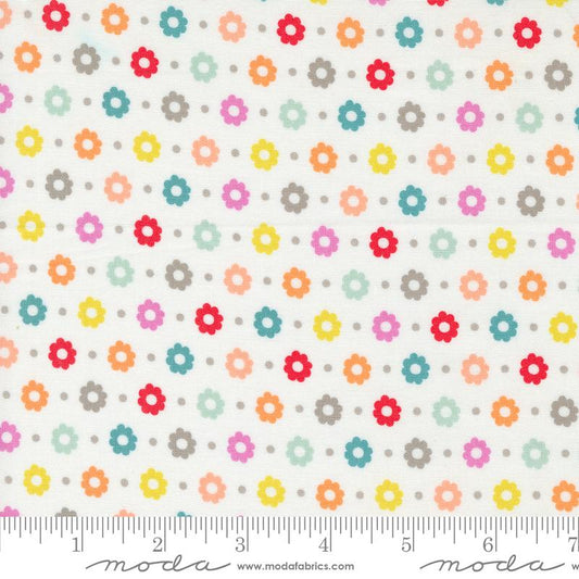 Laguna Sunrise Petal Florals Dot Off White Multi Sherri & Chelsi Moda Cotton Fabric