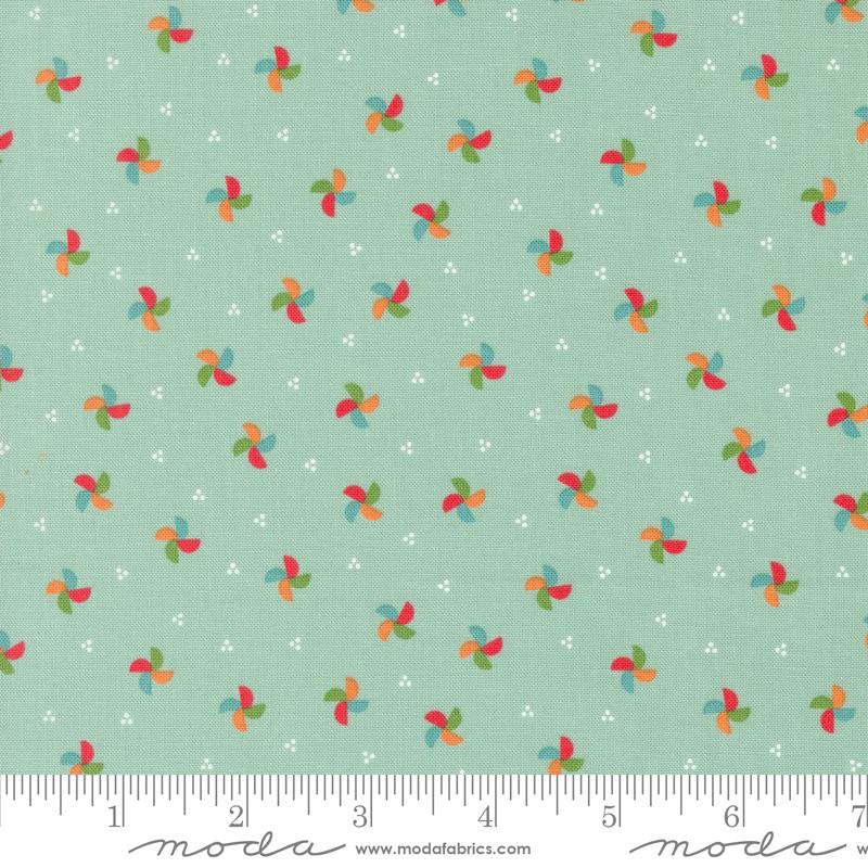 Laguna Sunrise Pinwheel Blenders Home Town Sky Aqua Green Sherri & Chelsi Moda Cotton Fabric