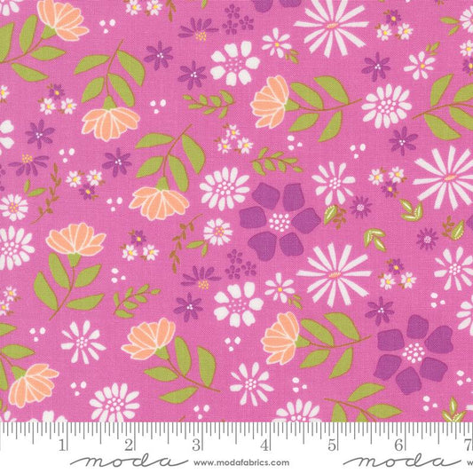 Laguna Sunrise Wild Rose Florals Sweet Pea Pink Sherri & Chelsi Moda Cotton Fabric