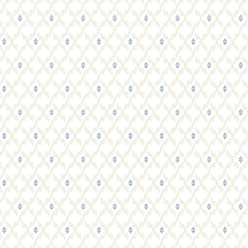 Lakeland Blues Leafy Diamonds Light Samantha Walker Poppie Cotton Cotton Fabric POC-LB25807