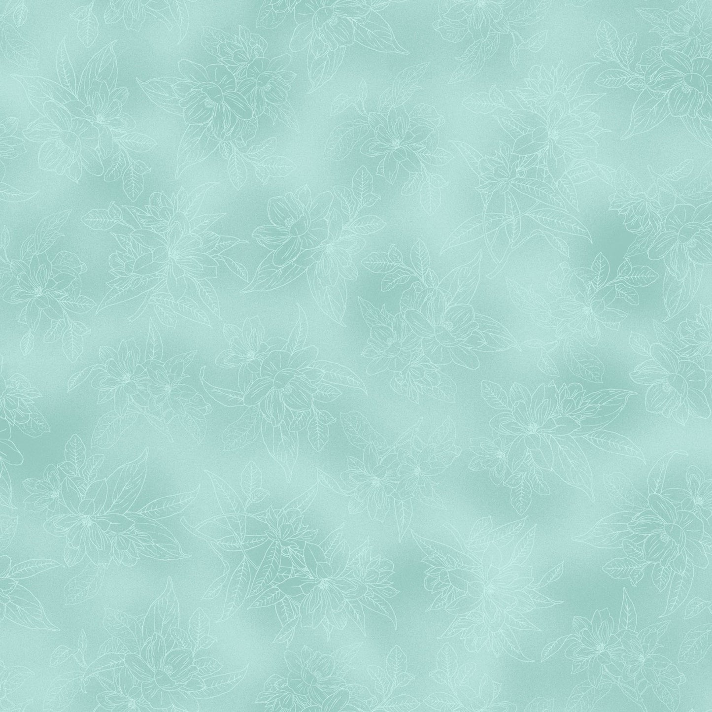 Lanai Floral Linework Aqua Maywood Studio Cotton Fabric