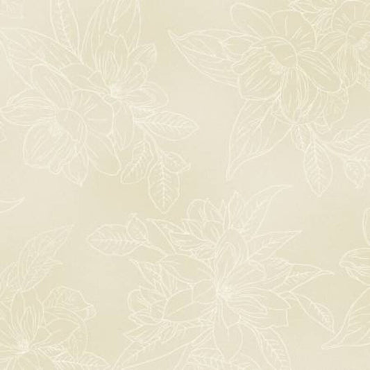 Lanai Floral Linework Cream Maywood Studio Cotton Fabric