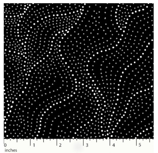 Land of Utopia Black Anna Pitjara M&S Textiles Australia Cotton Fabric MSTA-LUTB-Black