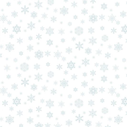 Landscape Medley Snowflakes White Elizabeth's Studio Cotton Fabric