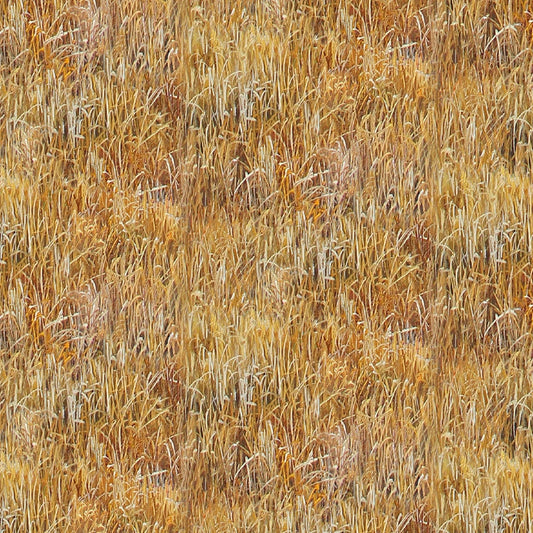 Landscape Medley Grass Gold Elizabeth's Studio Cotton Fabric ES-48001-GOLD