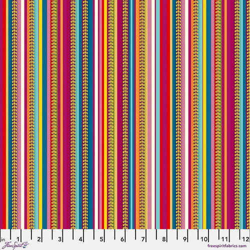 Language of Flowers Braid Multi Odile Bailloeul Free Spirit Cotton Fabric FS-PWOB102.MULTI