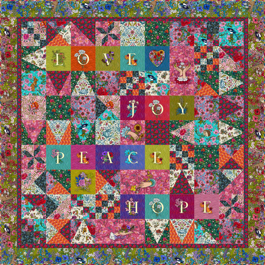 Language of Flowers Messenger Quilt Kit 58.5" x 58.5" Odile Baiilloeul Free Spirit