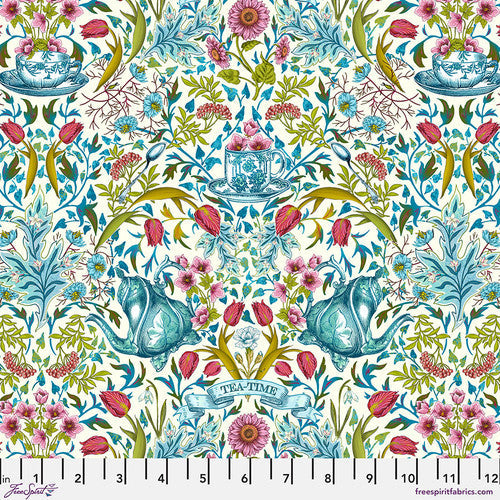 Language of Flowers Tea Time Cream Odile Bailloeul Free Spirit Cotton Fabric