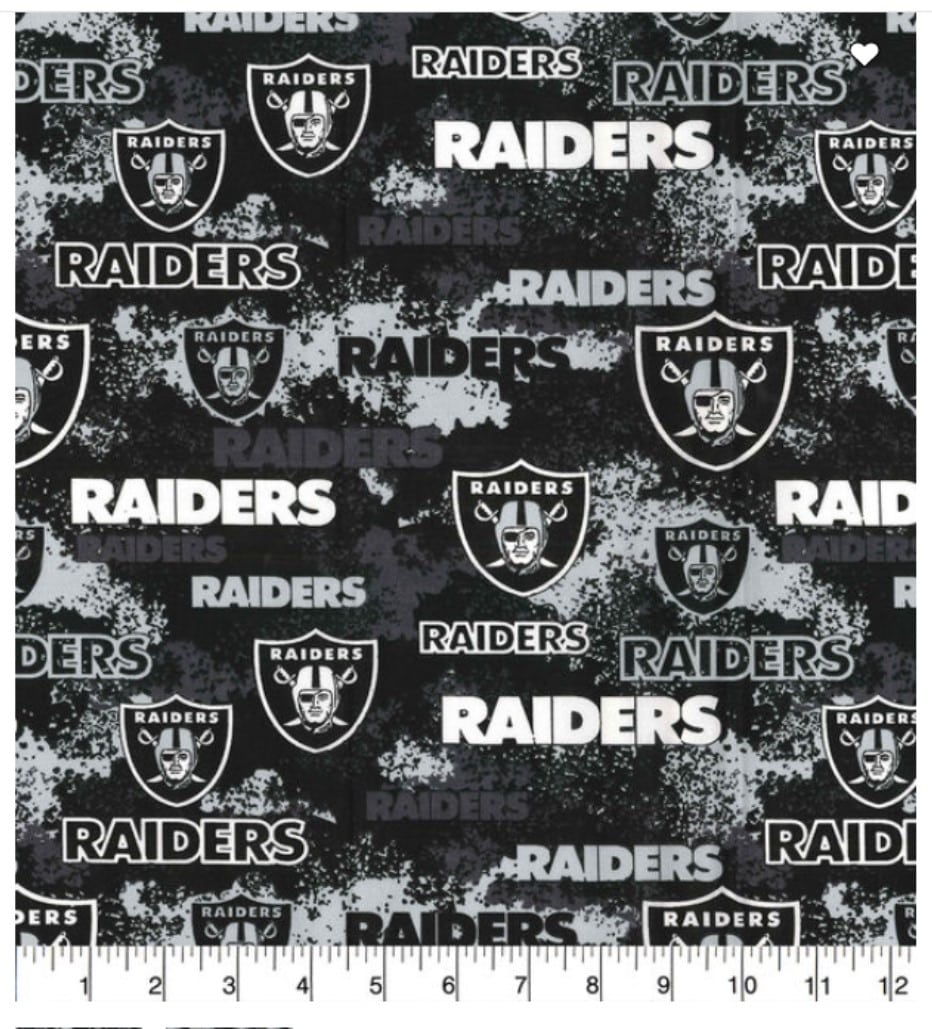 Las Vegas Raiders NFL Football Distressed Cotton Fabric