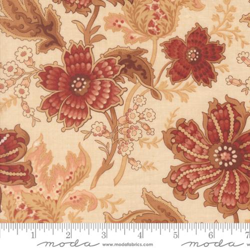 Le Jardin Rouge Primvere Florals Main Pearl Beige French General Moda Cotton Fabric MD-36150-14