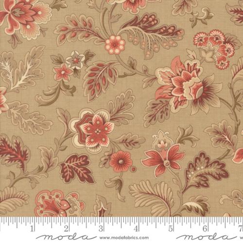 Le Jardin Rouge Tournesal Florals Roche Light Brown French General Moda Cotton Fabric MD-36152-13