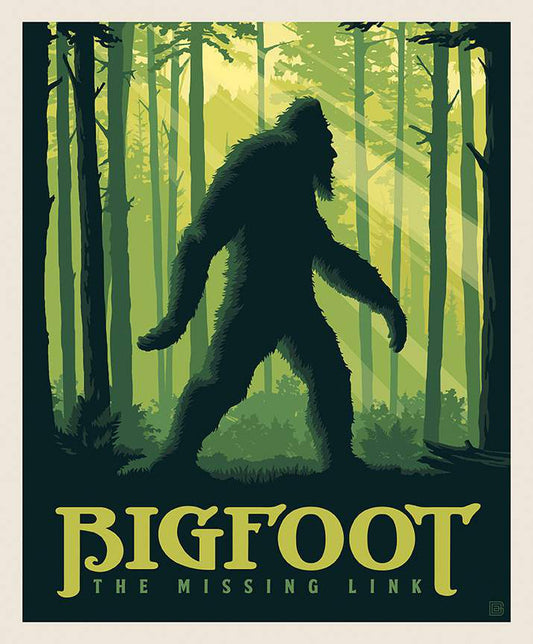 Legends of the National Parks Bigfoot The Missing Link Panel 36" Cream Anderson Riley Blake