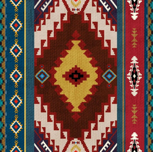 Legends Indian Blanket Brown Oasis Fabrics Cotton Fabric OA-598051
