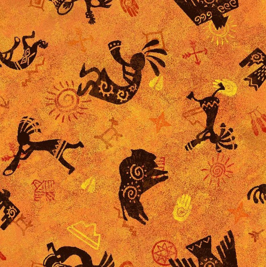 Legends Kokopelli Copper Oasis Fabrics Cotton Fabric OA-598041