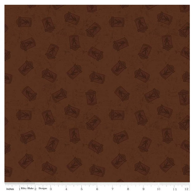 Legends of the National Parks Logo Toss Brown Anderson Design Riley Blake Cotton Fabric RB-C13283-Brown